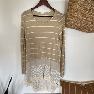 neutral boho shift dress/tunic
